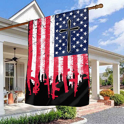 American Rifle Christian Garden Flag - Military American Gun House Flag - Wall Flag