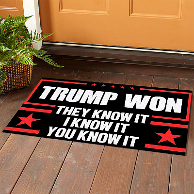 Alternative view of Trump Won They Know It I Know It You Know It Doormat - Outdoor Indoor Doormat - Trump Won Doormat