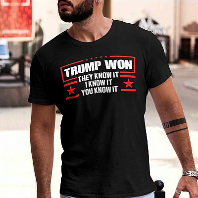 Alternative view of Trump Won They Know It I Know It You Know  T-Shirt - Trump Won Shirt