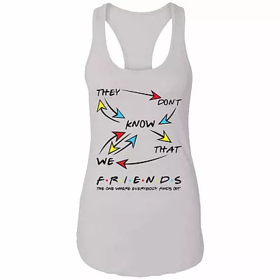friend tank, White, Ladies Racerback Tank