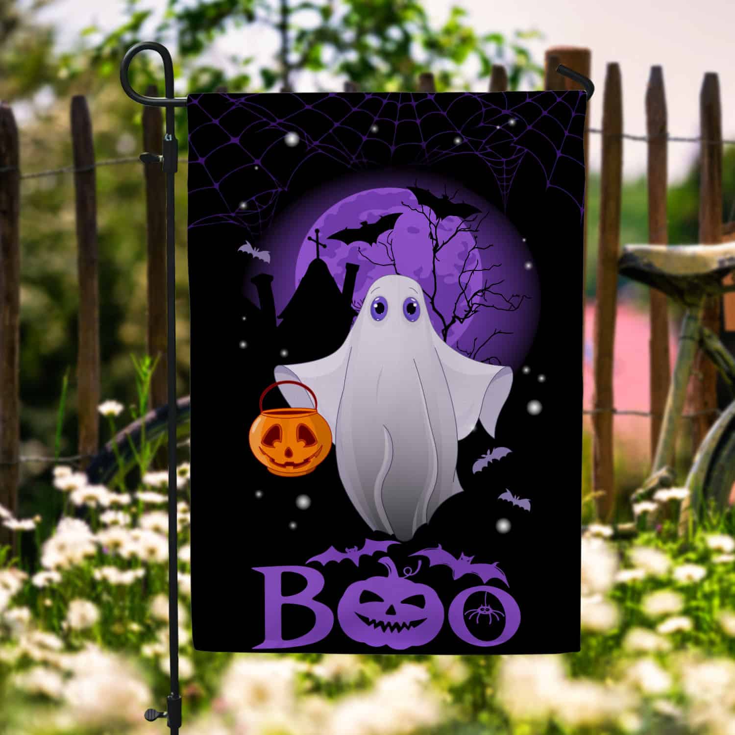 5O. Boo Ghost-30x40 Garden Flag Mockup 6