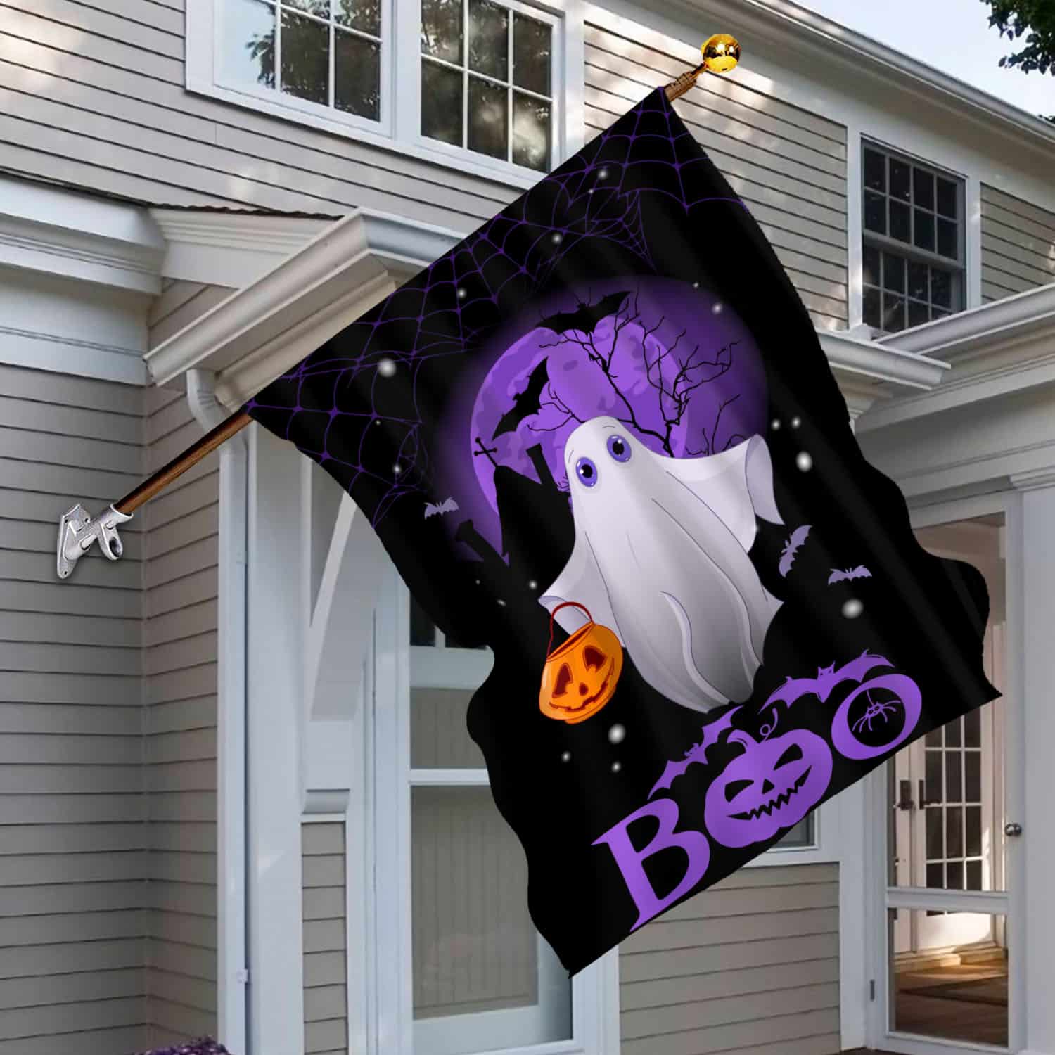 5O. Boo Ghost-30x40 House Flag Mockup 6