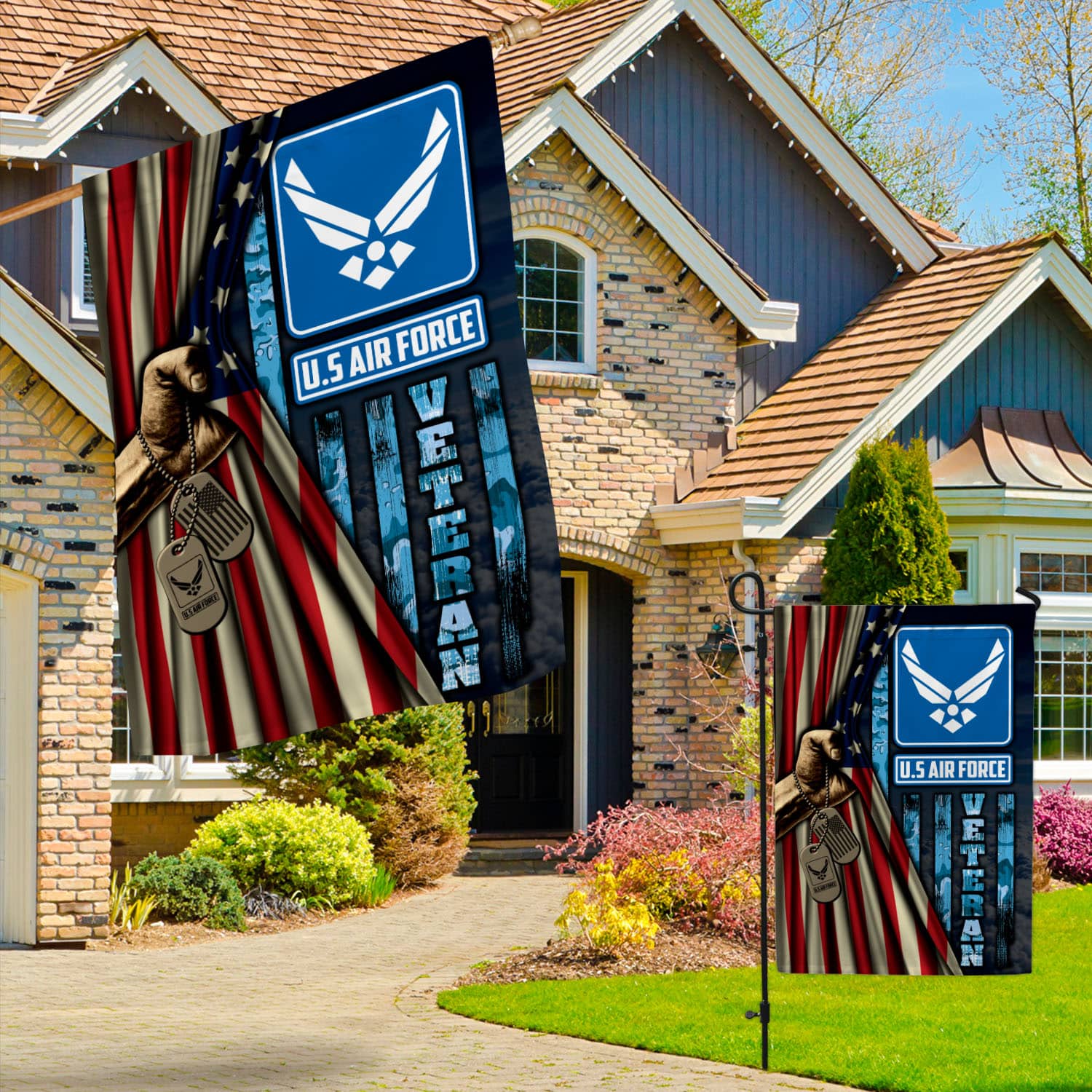 4VT. US Air Force Veteran Garden & House Mockup 3