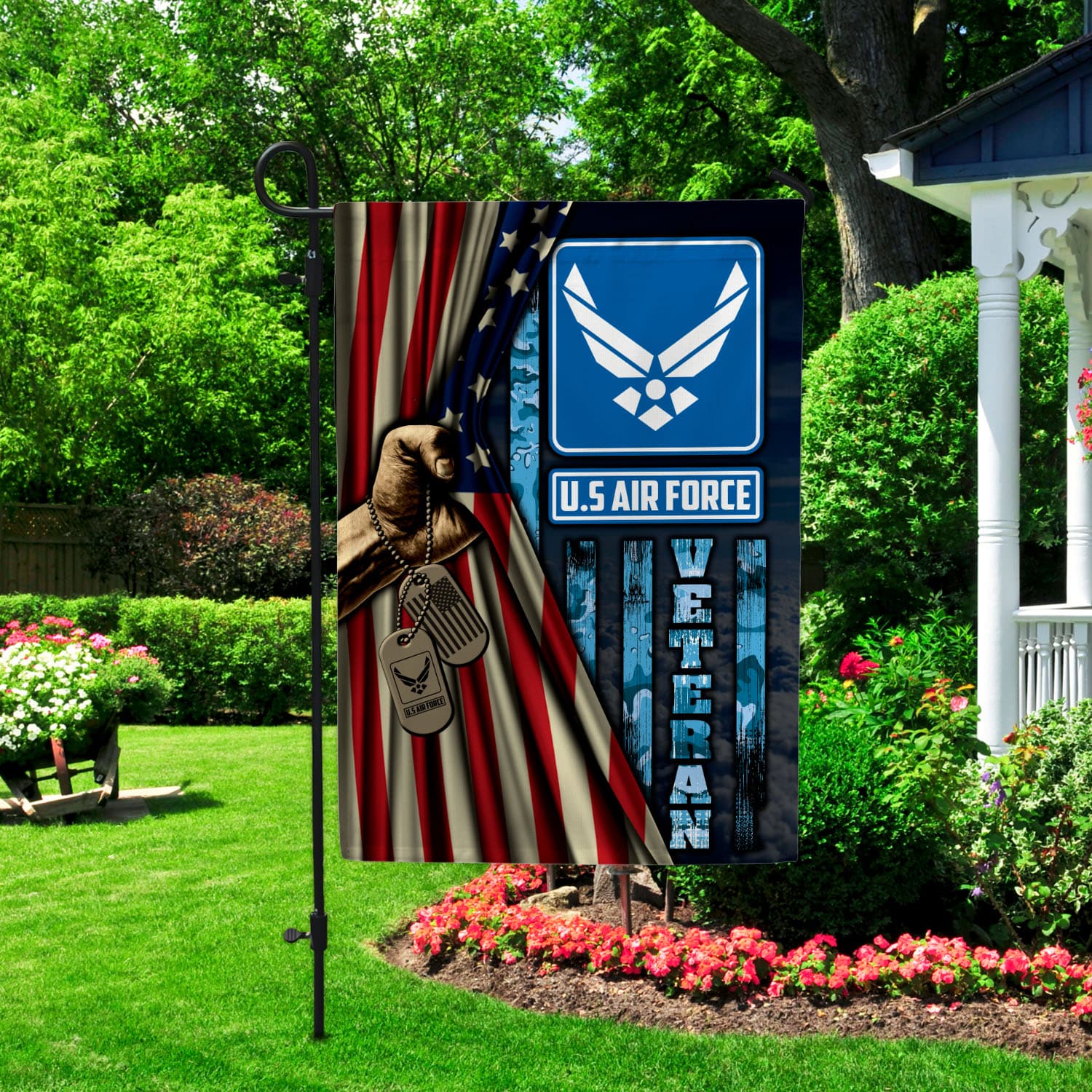 4VT. US Air Force Veteran Garden Flag Mockup 2