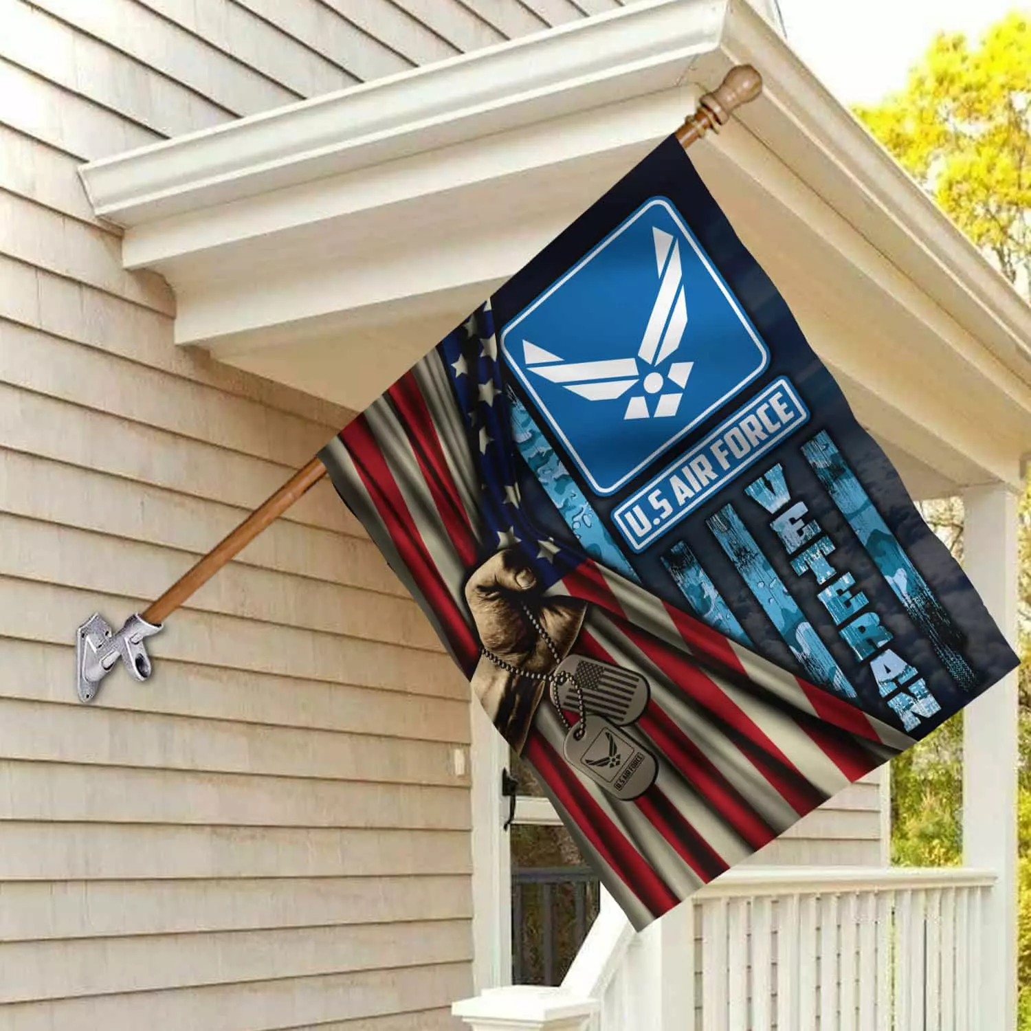 4VT. US Air Force Veteran House Flag Mockup 2