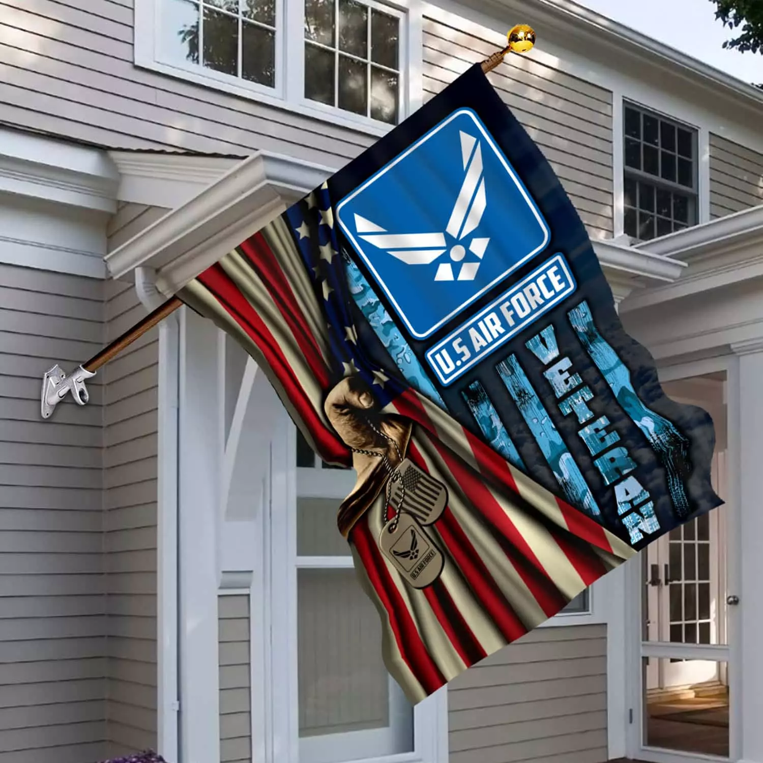 4VT. US Air Force Veteran House Flag Mockup 6