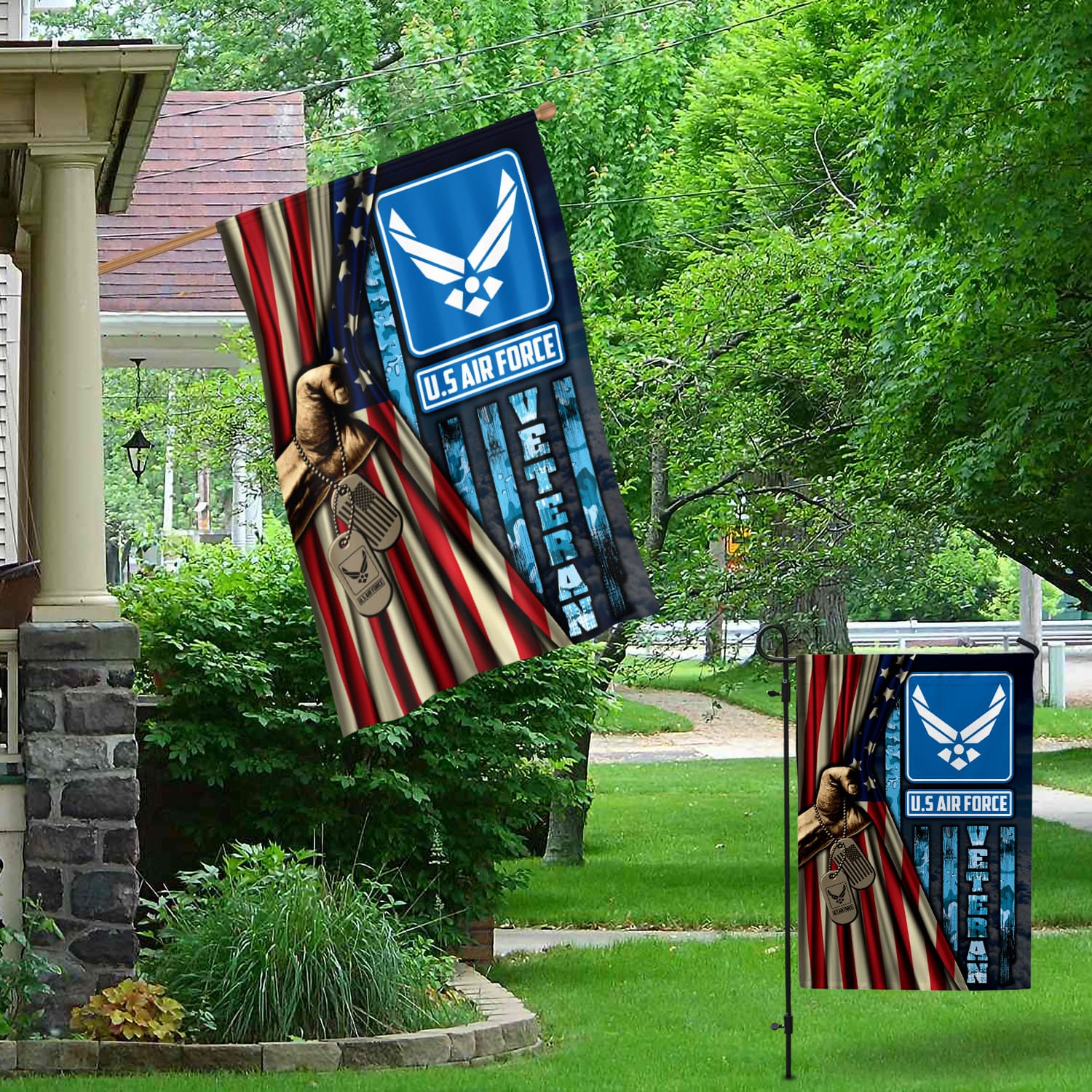4VT. US Air Force Veteran Garden & House Mockup 1
