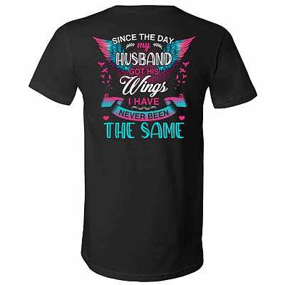 Since The Day My HusbanV-Neck, Black, V-Neck T-Shirt