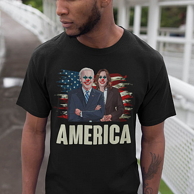 Alternative view of America Biden Harris Democratic Clown T-Shirt - Funny Anti Biden Harris Shirt