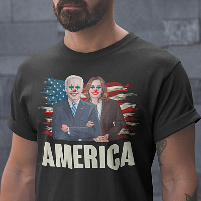 America Biden Harris Democratic Clown T-Shirt - Funny Anti Biden Harris Shirt