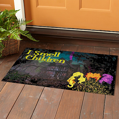 Alternative view of I Smell Children Hocus-Pocus Entrance Indoor Outdoor Doormat - Indoor Outdoor Decorative Doormat