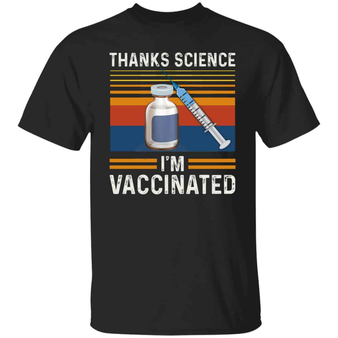 Vaccinated Science tee, Black, Unisex T-Shirt