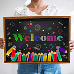 Welcome Back to School Welcome to Our Class Framed Canvas - Teacher Students Welcome Unframed Poster