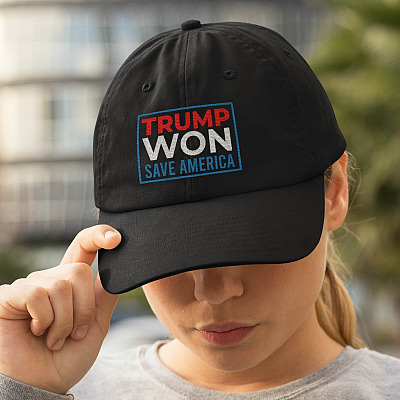 Trump Won Save America Twill Cap - High-Profile Snapback Hat