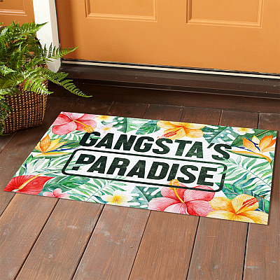 Alternative view of Gangsta's Paradise Floral Doormat - Funny Indoor Outdoor Doormat
