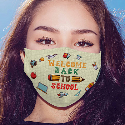 Alternative view of Welcome Back To School Reusable Washable Custom Printed Cloth Face Mask