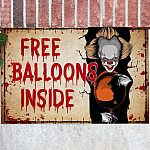 Free Balloon Inside Halloween Clown Doormat - Creepy Halloween Indoor Outdoor Doormat