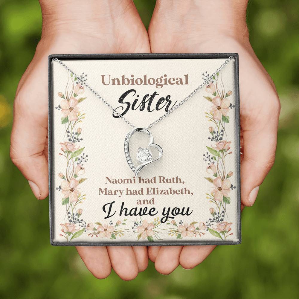 Unbiological Sister Naomi Had Ruth Mary Had Elizabeth And I Have You Bestie BFF Forever Love Heart Necklace