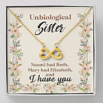 Unbiological Sister Naomi Had Ruth Mary Had Elizabeth And I Have You Bestie BFF Infinity Heart Pendant Necklace - Infinity Heart Necklace (18K Yellow Gold)