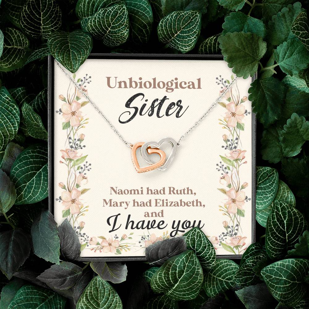 Unbiological Sister Naomi Had Ruth Mary Had Elizabeth And I Have You Bestie BFF Interlocking Hearts Necklace