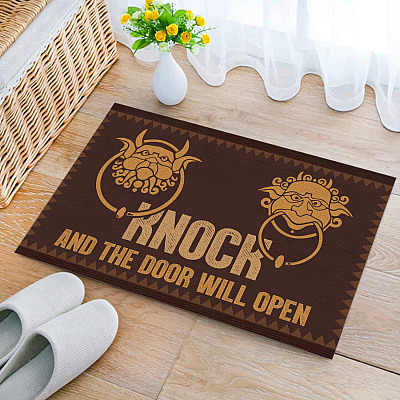 Alternative view of Knock and The Door Will Open Entrance Labyrinth Indoor Outdoor Decorative Doormat