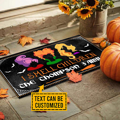 Alternative view of Personalized I Smell Children Funny Sanderson Sisters House Doormat - Custom Family Name Halloween Outdoor Doormat