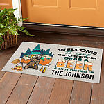 21 HG. Welcome To Camp (Sample design) Doormat mockup 1