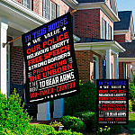 1LV. Value Police Flag 30x40 Garden & House Mockup 2