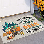21 HG. Welcome To Camp (Sample design) Doormat mockup 11