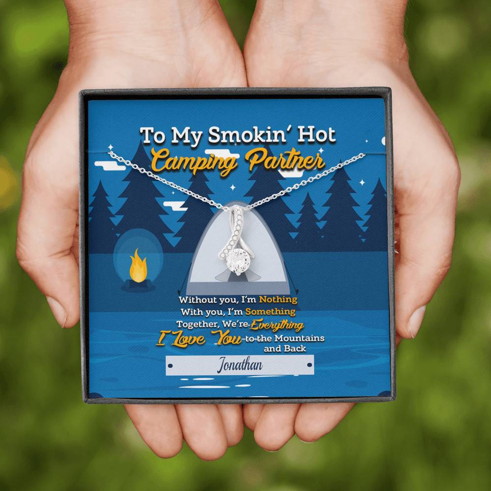 Personalized Saying To My Smokin’ Hot Camping Partner Buddies Couple Whisper Custom Alluring Beauty Necklace
