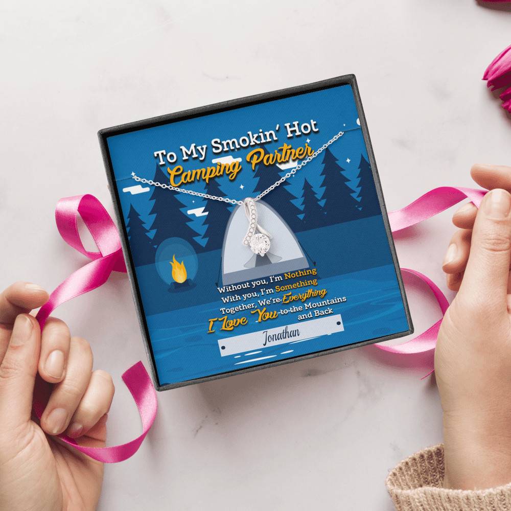 Personalized Saying To My Smokin’ Hot Camping Partner Buddies Couple Whisper Custom Alluring Beauty Necklace