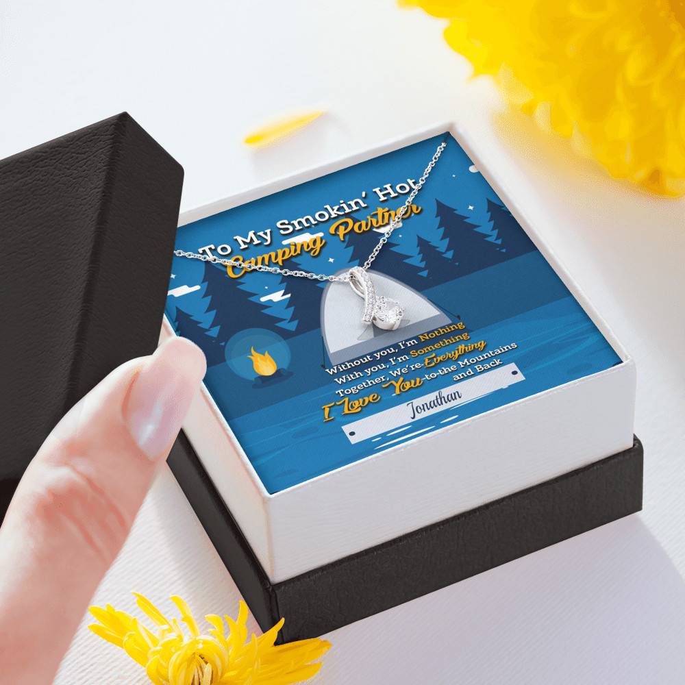 Personalized Saying To My Smokin’ Hot Camping Partner Buddies Couple Whisper Custom Alluring Beauty Necklace