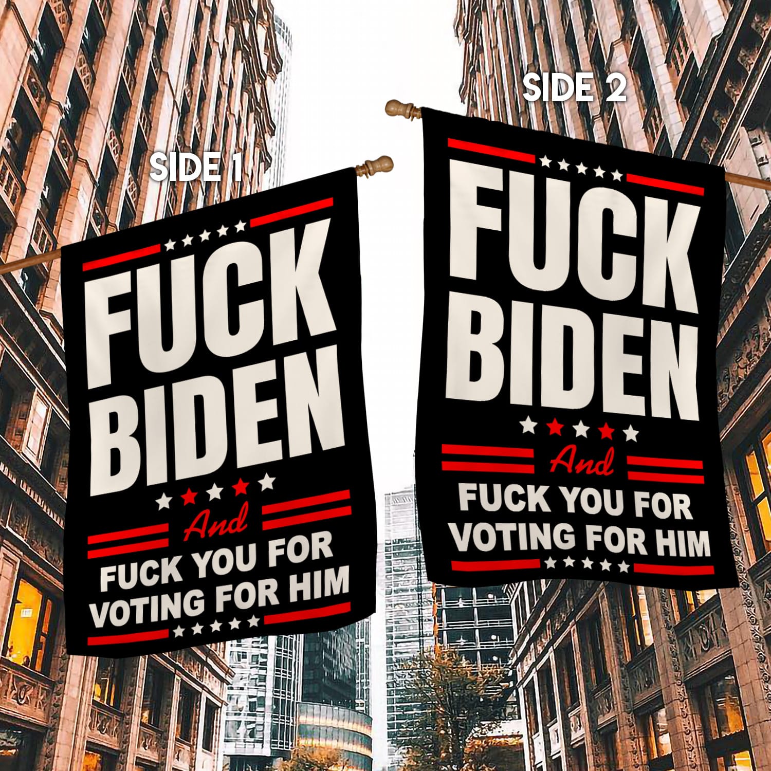 3KNG. Fuck Biden_30x40 House Flag Mockup 2 Side-1