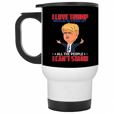 14 oz. White Travel Mug