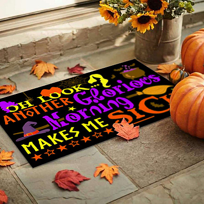 Alternative view of Oh Look Another Glorious Morning Makes Me Sick Hocus Pocus Entrance Indoor Outdoor Doormat - Decorative Doormat