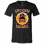 Spooky Mama Messy Tshirt, Black, V-Neck T-Shirt Spooky Mama Messy Tshirt, Black, V-Neck T-Shirt