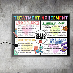 Classroom Treatment Agreement Students To Students Be Kind Use Nice Words Framed Canvas Prints - Unframed Poster