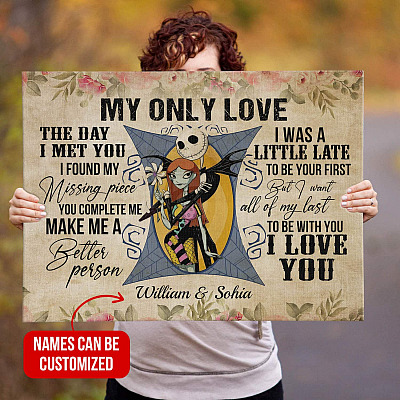 Alternative view of Personalized My Only Love The Day I Met You Jack And Sally Wrapped Framed Canvas Prints - Unframed Poster