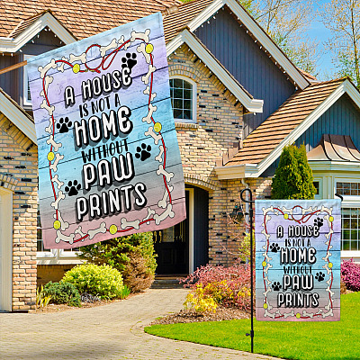 Alternative view of A House Is Not A Home Without Pawprints Garden Flag - House Flag - Dog Lovers Flag