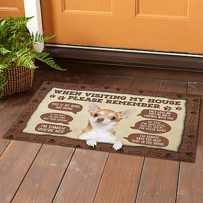 Alternative view of Chihuahua When Visiting This House Please Remember Outdoor Indoor Doormat - Funny Welcome Door Mat Entry Rug