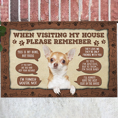Chihuahua When Visiting This House Please Remember Outdoor Indoor Doormat - Funny Welcome Door Mat Entry Rug
