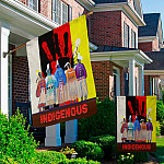 8KNG. Indigenous people 30X40 Garden & House Mockup 2