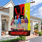 8KNG. Indigenous people 30X40 House Flag Mockup 3