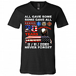 All Gave Some Eagle front t, Black, V-Neck T-Shirt