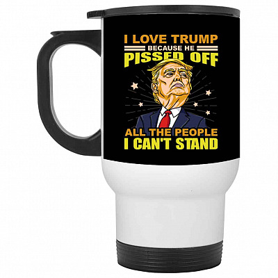 14 oz. White Travel Mug