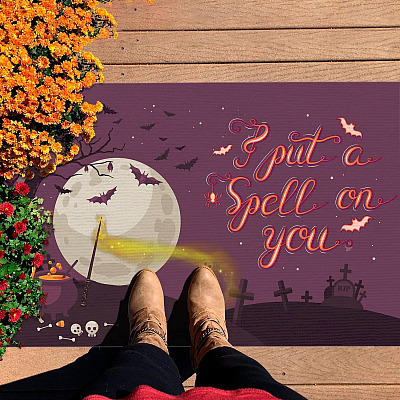 I Put a Spell on You Doormat Halloween Decorations Entrance Indoor Outdoor Decorative Doormat