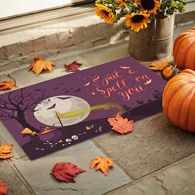 Alternative view of I Put a Spell on You Doormat Halloween Decorations Entrance Indoor Outdoor Decorative Doormat