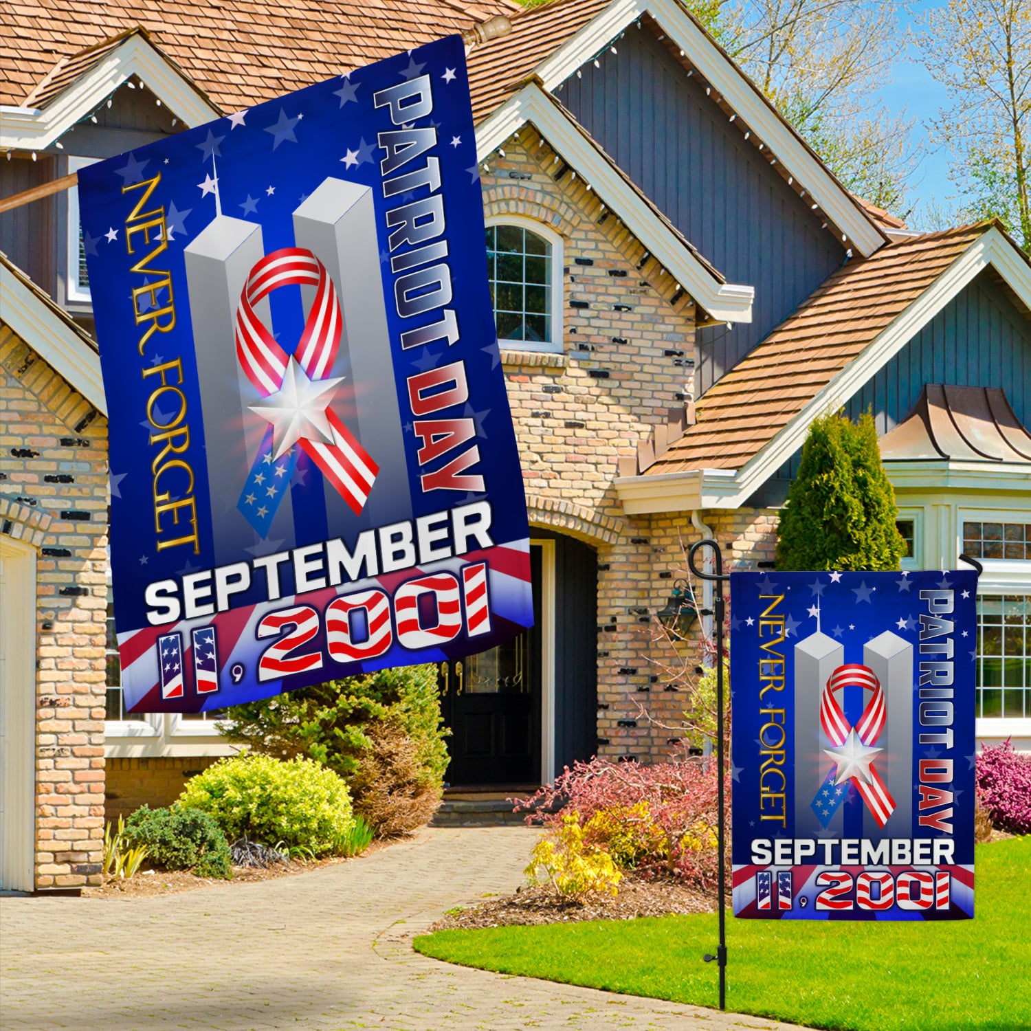2KNG. Patriot ribbon 30x40 Garden & House Mockup 3