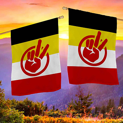 Alternative view of AIM American Indian Movement Wounded Knee 1973 Garden Flag - House Flag - Wall Flag