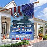 6VT. Proud To Have Served US Navy House Flag Mockup 3